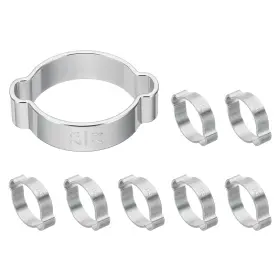 Uxcell 783243987504 8pcs Double Ear Hose Clamp Adjustable 23-27mm 304 Stainless Steel O Clip Crimp Uxcell 783243987504 8pcs Double Ear Hose Clamp Adjustable 23-27mm 304 Stainless Steel O Clip Crimp