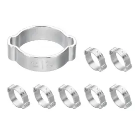 Uxcell 783243988129 8pcs Double Ear Hose Clamp Adjustable 18-21mm 304 Stainless Steel O Clip Crimp Uxcell 783243988129 8pcs Double Ear Hose Clamp Adjustable 18-21mm 304 Stainless Steel O Clip Crimp