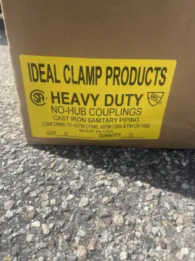 Vertex 08nhhd-66 Case 6 Inch Heavy Duty Band 4 Wide No Hub Cast Iron Pipe Clamp 15 Total