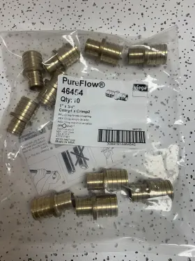 Viega 46454 Pureflow Crimp Pex Couplings-pack Of 10-new