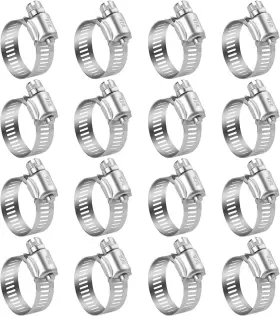 Winl 445033394383 Stainless Steel Hose Clamps - 16 Pack Worm Gear Drive Sae Clampin