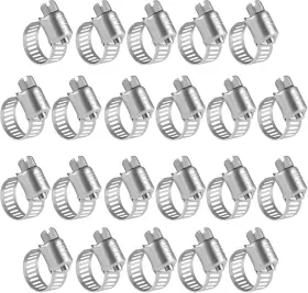 Winl 744111012179 22 Pack Stainless Steel Worm Gear Hose Clamps 5/16 Inch -7/8 Micro Automotive