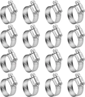 Winl 744759595638 Stainless Steel Hose Clamps - 16 Pack Worm Gear Drive Sae Cl