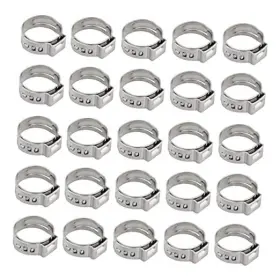 Xm Single-10.3-12.8 25pcs 304 Stainless Steel Single Ear Stepless Hose Clamps 10.3-12.8mm