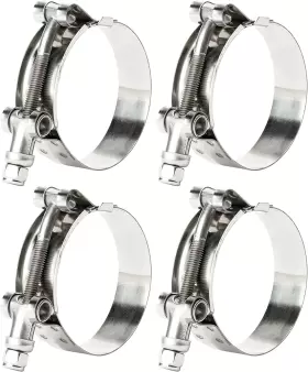 Xm T-bolt-4pcs Ispinner 4 Pack 1.25 Inch 304 Stainless Steel T-bolt Hose Clamps Clamp Range 41