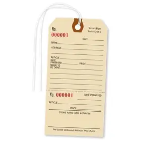 Xpresstags T368-s-100 5.25 X 2.625 Inch Numbered Repair Tags With Pre-attached String Pack Of 100