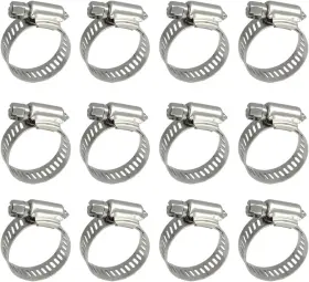Xrpaowa 313018964913 304 Stainless Steel Hose Clamps 12 Pcs/pack Sae 10 Worm Gear Pipe