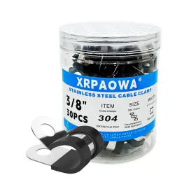 Xrpaowa 610521512342 3/8 Inch Stainless Steel Cable Clamps 30 Pcs 10mm Silver
