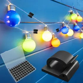 Xuuza 753775265418 Rope Light Cable Clips 60pcs Indoor Outdoor Hooks Wire Management Wall