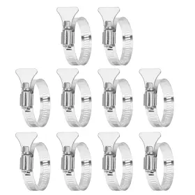 Zaplyte 609044638691 10 Pack 1-1/2 Inch Stainless Steel Hose Clamp 27-51mm 1.1-2.1inch Key Type