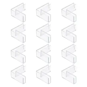 Zaplyte 632702645212 12pcs Plastic Glass Connector 5mm L Shaped Transparent To Clamp