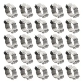 Zaplyte 656320852135 30 Pack 11-13mm Double Ear Hose Clamp 304 Stainless Steel O Clip Crimp Rings