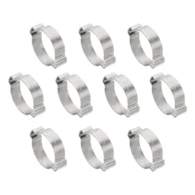 Zaplyte 656320852364 10 Pack 23-27mm Double Ear Hose Clamp 304 Stainless Steel O Clip Crimp Rings