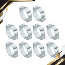 Zaplyte 669739752071 Pack Of 30 17-20mm Double Ear Hose Clamp Galvanized Steel Crimp Rings