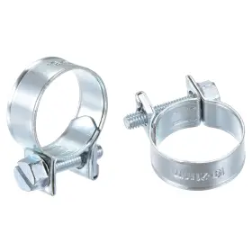 Zaplyte 783243268375 19-21mm Mini Fuel Injection Hose Clamp Zinc Plated Steel Line 10sets