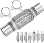 3pcs Exhaust Flex Pipe, Stainless Steel Pipe Double Braid F. Fixed Price $31.60.