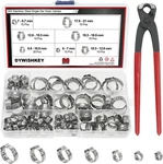 304 Stainless Steel Single Ear Hose Clamps 90 Pcs Kit With Pincers Universal. Fixed Price $29.98.