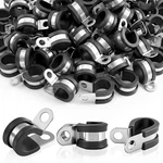 50 Pcs 3/8 Inch Stainless Steel Cable Clamps Rubber Cushioned Insulated Clamp, C. Fixed Price $24.98.