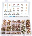 Ocr 260 Pcs 6-25mm Fuel Line Hose Spring Clip Clamps Fasteners Golden. Fixed Price $30.63.