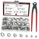 Dywishkey 304 Stainless Steel Single Ear Hose Clamps With Pincers Kit () 90 Pcs. Fixed Price $33.53.